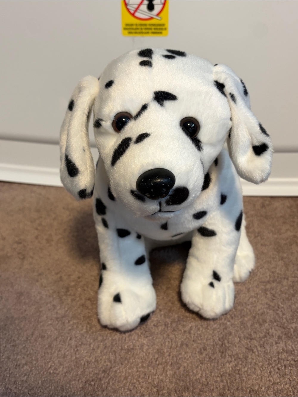 Plush Dalmatian Dog Toy - White with Black Spots
